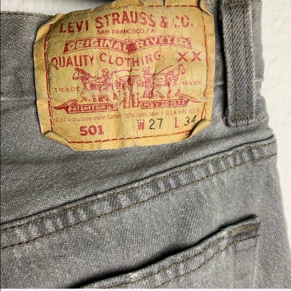 Vintage 1980’s LEVI’s 501 high waisted grey straight Jean’s button fly Sz 27 - Picture 4 of 8